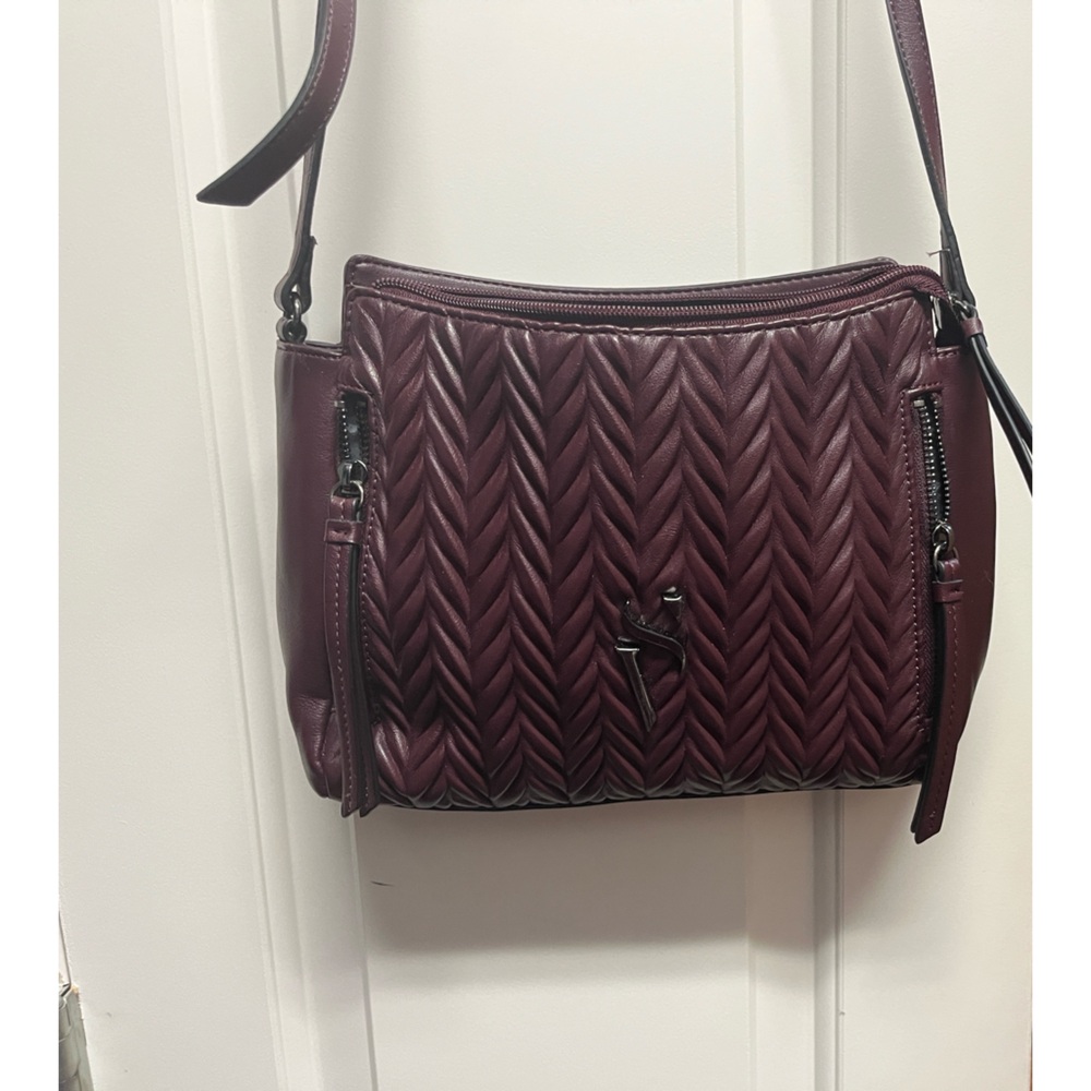 Vera Wang Quilted Crossbody Bag in Deep Plum